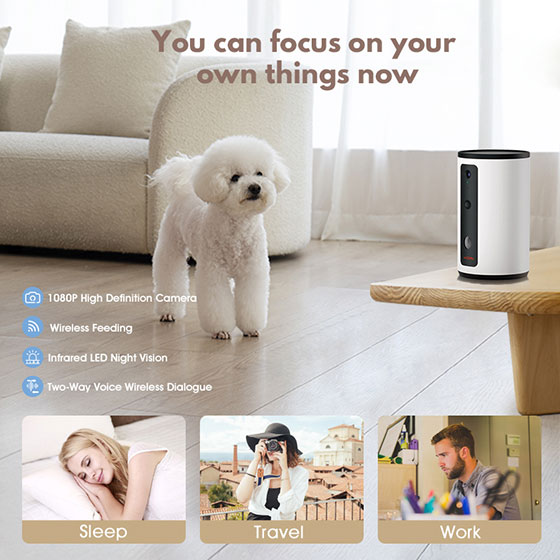 WOpet Dog Treat Camera Dispenser Dog Camera with Treat Interactive Toy丨Guardian