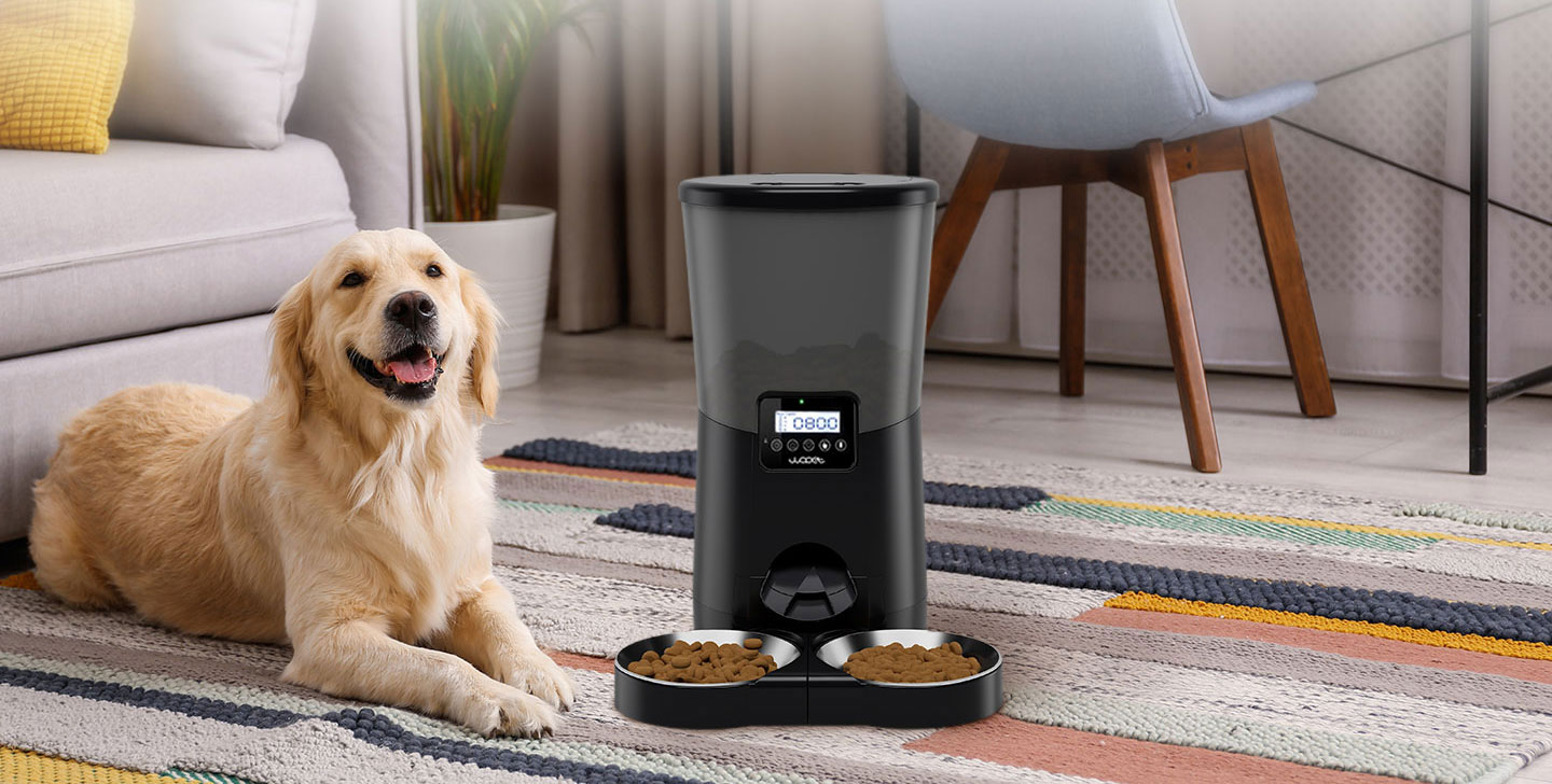 WOpet Even Automatic Pet Feeder for Two Cats and Dogs with Double Food Tray