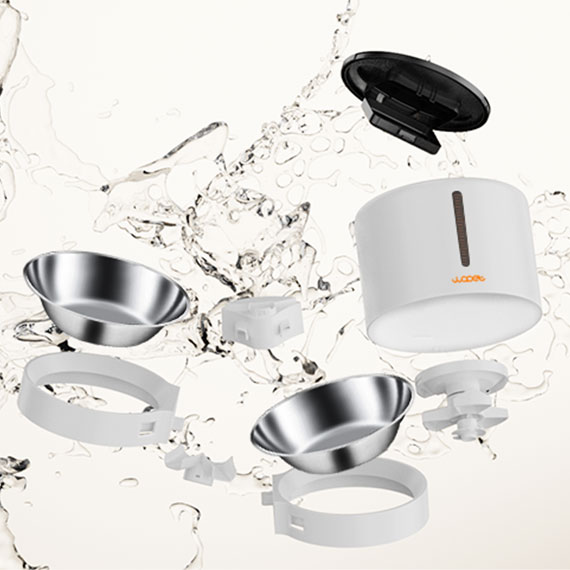 WOPET Barn Automatic Cat Feeder for Two Pets with Dual Bowls