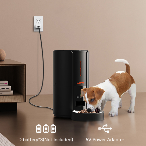 wopet automatic dog feeder dual power apply