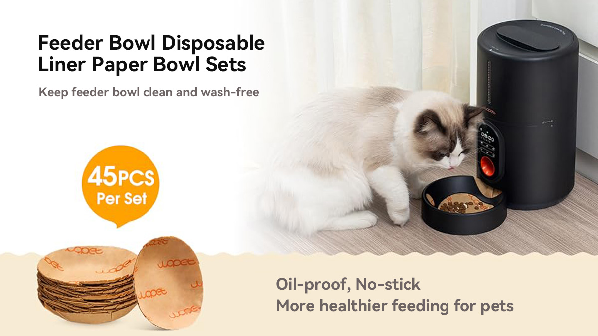 pet feeder bowl disposable paper liners set