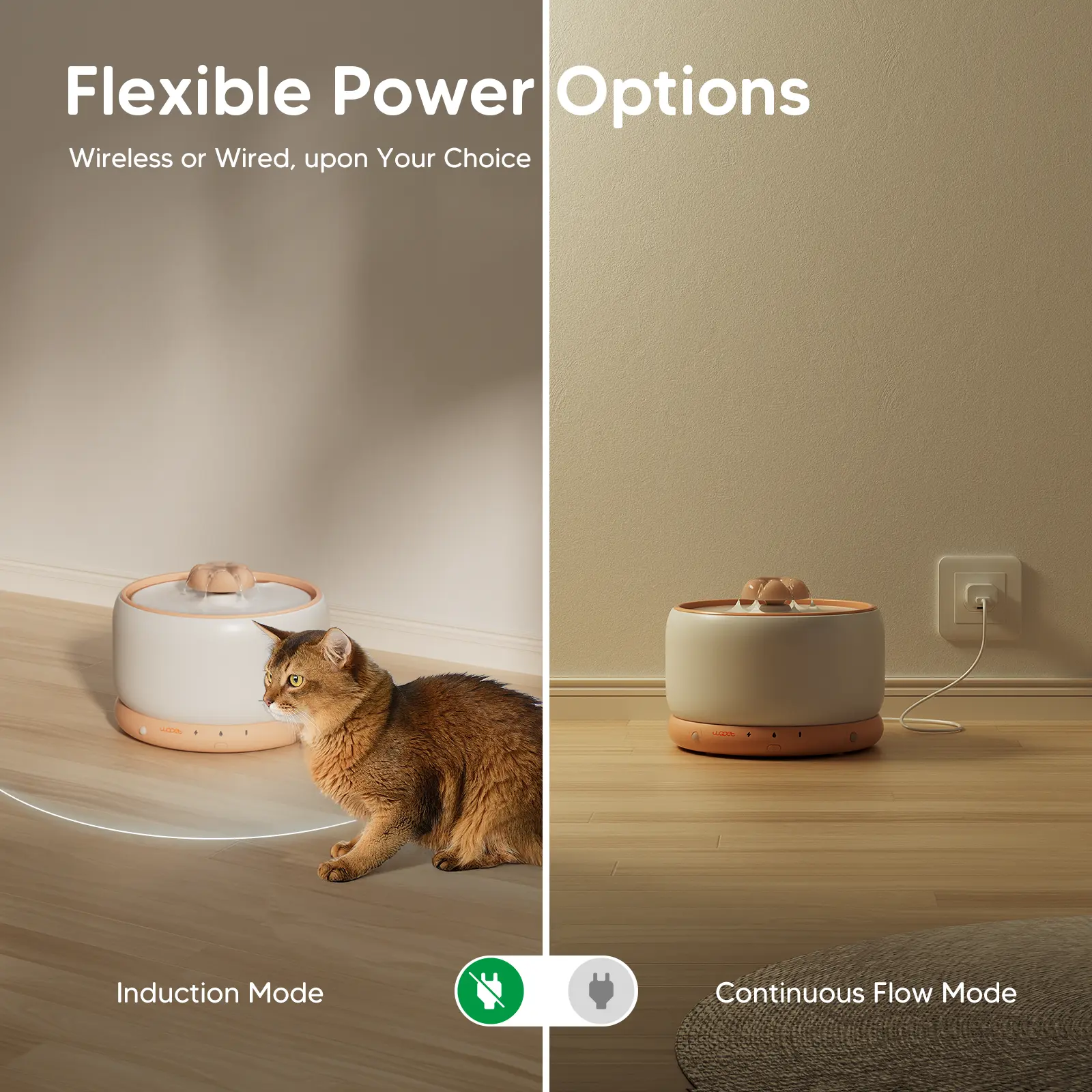 [Coming soon]WOpet Ceramics Wireless Pet Water Fountain For Dogs & Cats - W03