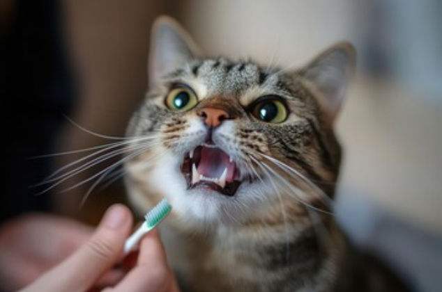 How often to brush a cat's teeth
