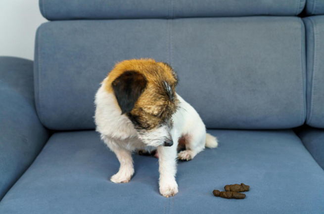 dog did poop on the couch