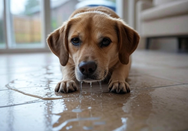 dog throwing up clear liquid