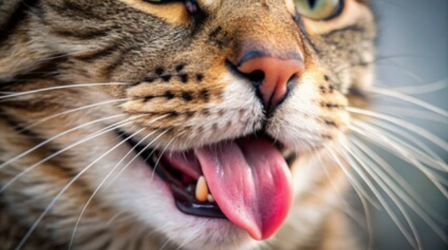 cat mouth slightly open