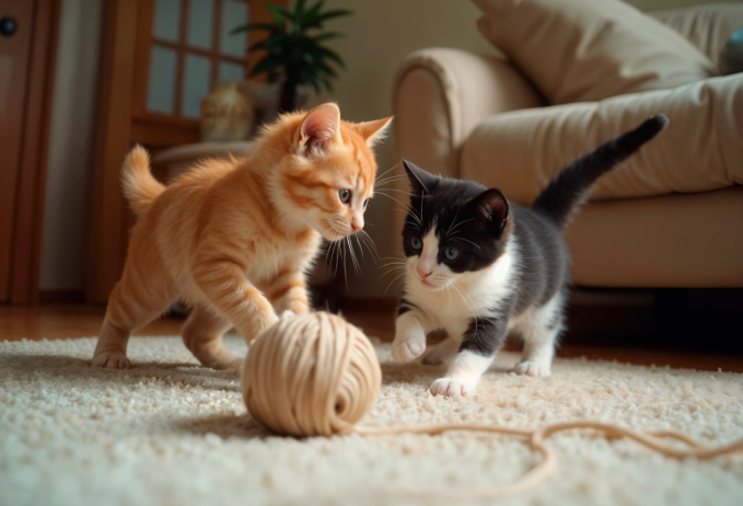 cats playing