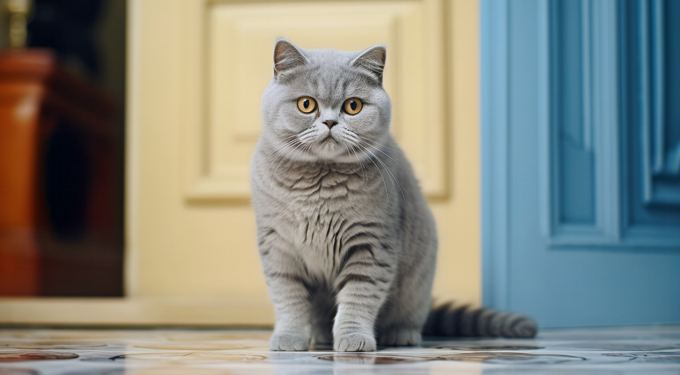 cat sitting on floor