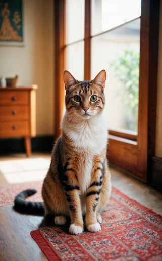 A long-tailed cat