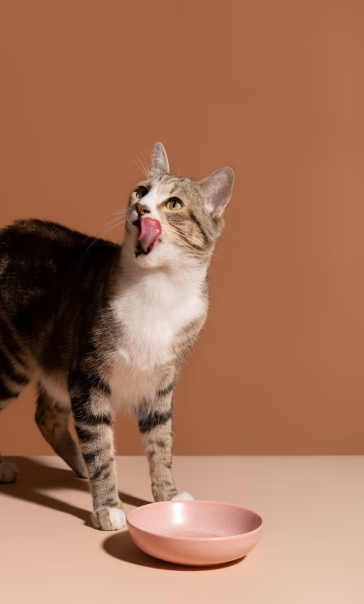 Cat looking to eat raw chicken