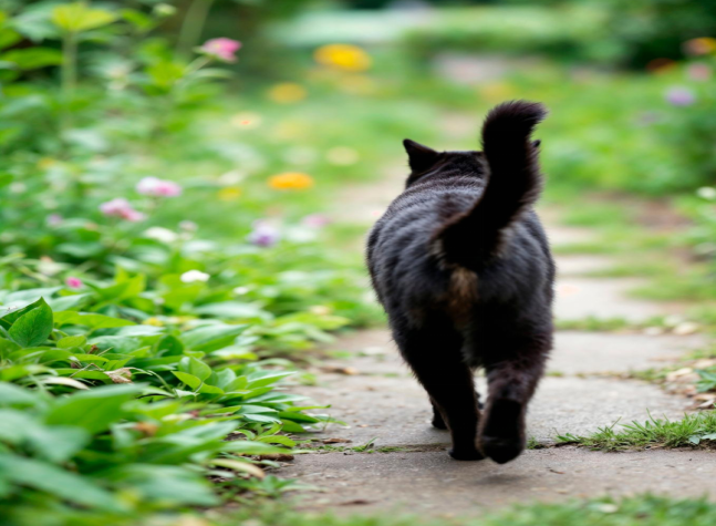 Cat going to poop