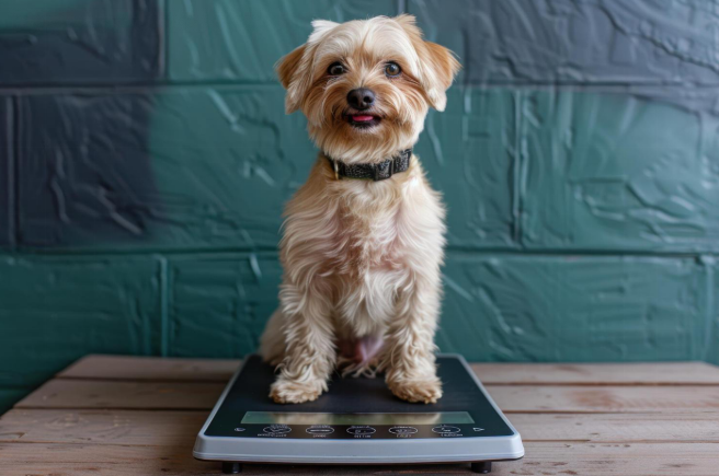 dog on the weight machine