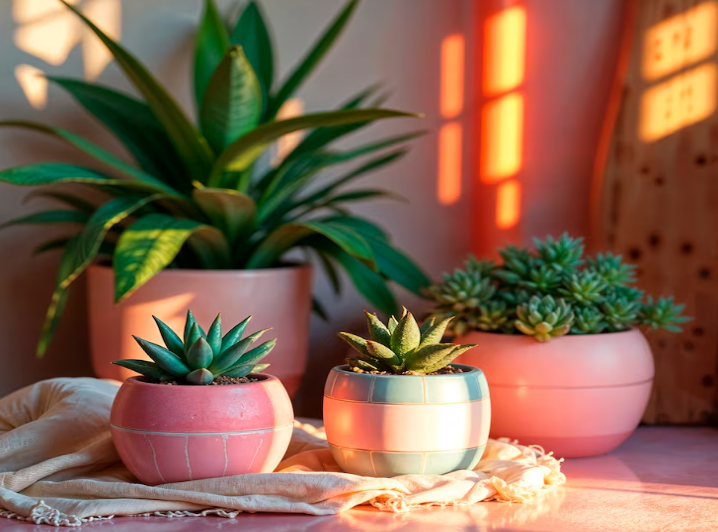 succulents in pots