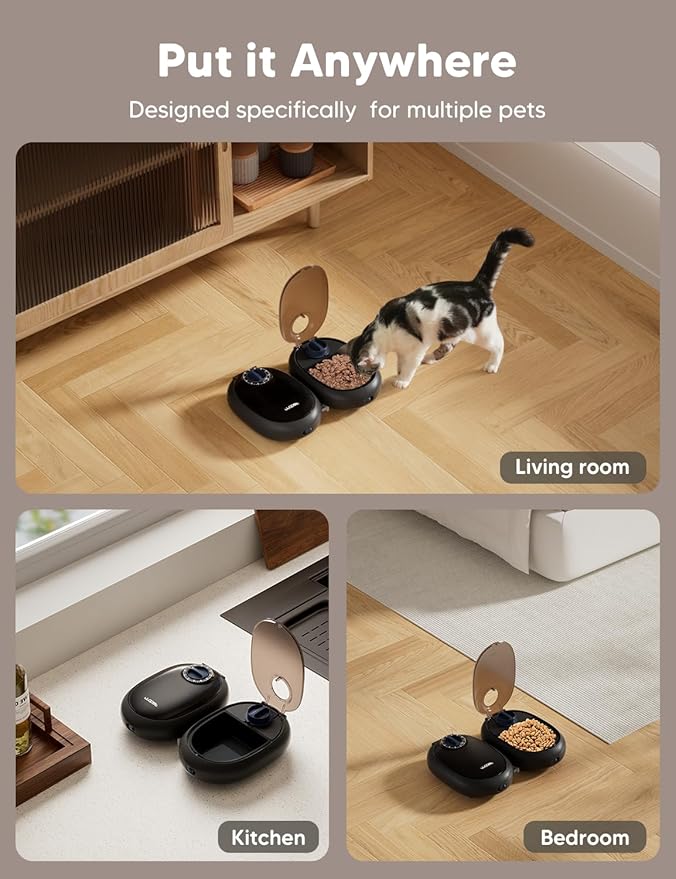 WOpet Automatic Cat Feeder For Wet Food 48-Hour Timer Cat Bowl with Ice Gel Pack