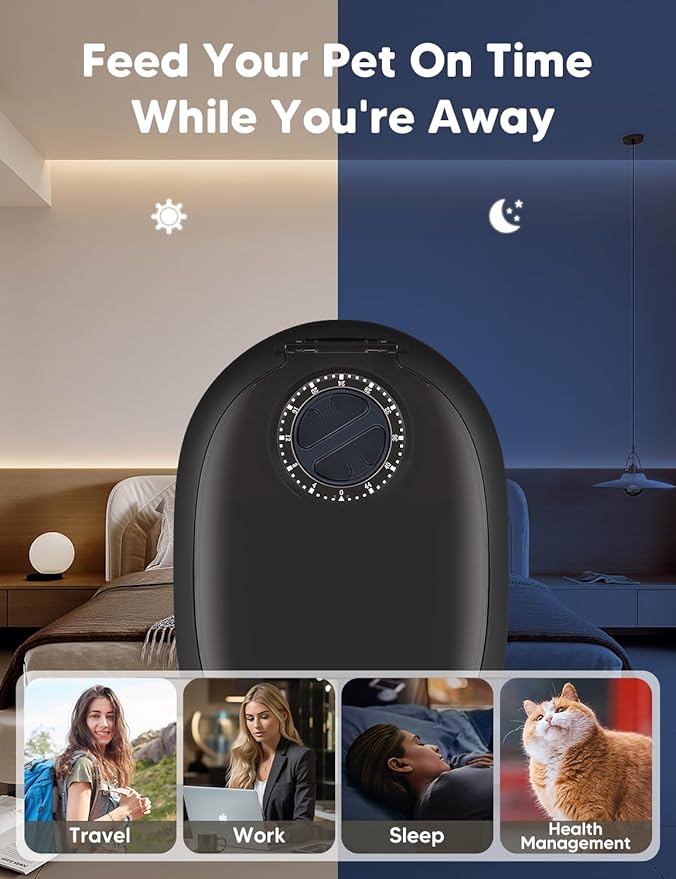 WOpet Automatic Cat Feeder For Wet Food 48-Hour Timer Cat Bowl with Ice Gel Pack