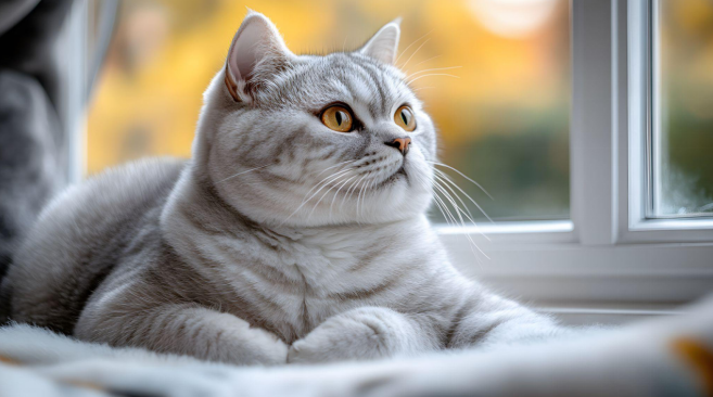 Cat resting on a couch