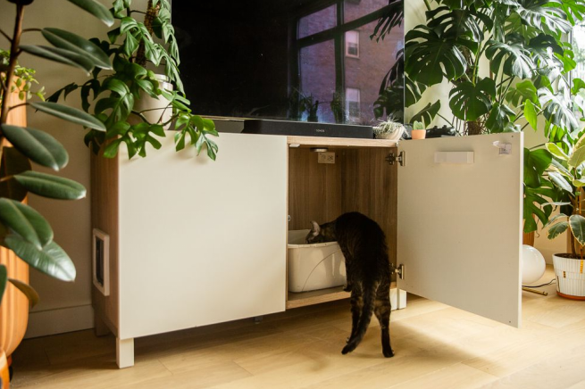 diy double-tote litter closet