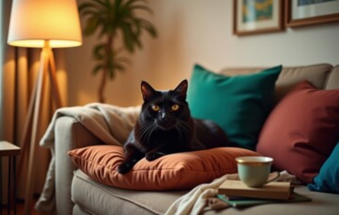 Bombay cat with golden eyes