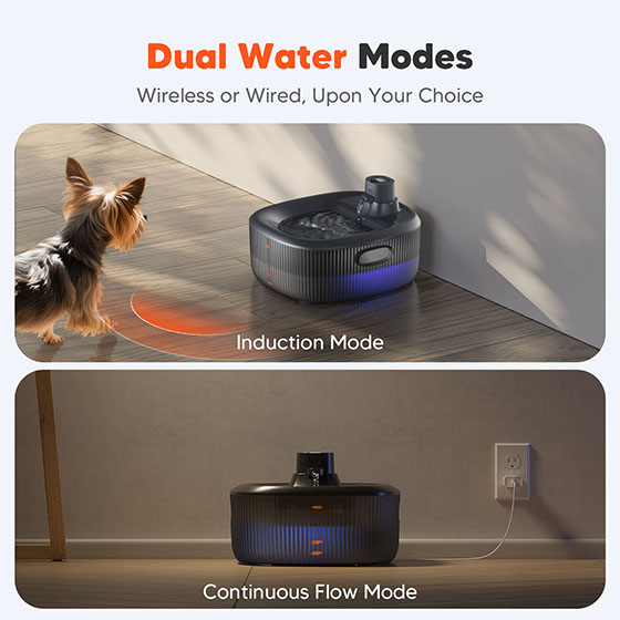 [Upgrade] WOPET Wireless Dog Water Fountain 6L for Large Dogs or Multiple Cats