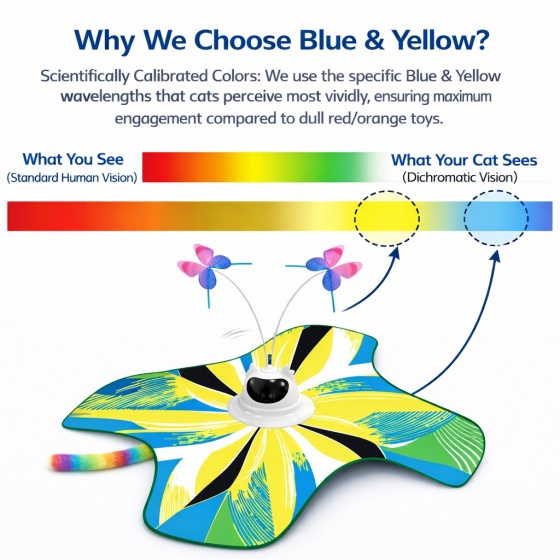 Interactive Cat Toy with Four-Leaf Clover Pattern, Rechargeable 3-in-1 Hide And Seek Cat Toy