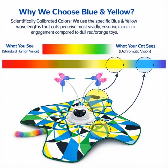 Interactive Cat Toy with Geometric Pattern, Rechargeable 3-in-1 Hide And Seek Cat Toy