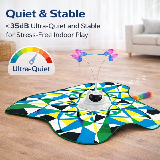 Interactive Cat Toy with Geometric Pattern, Rechargeable 3-in-1 Hide And Seek Cat Toy