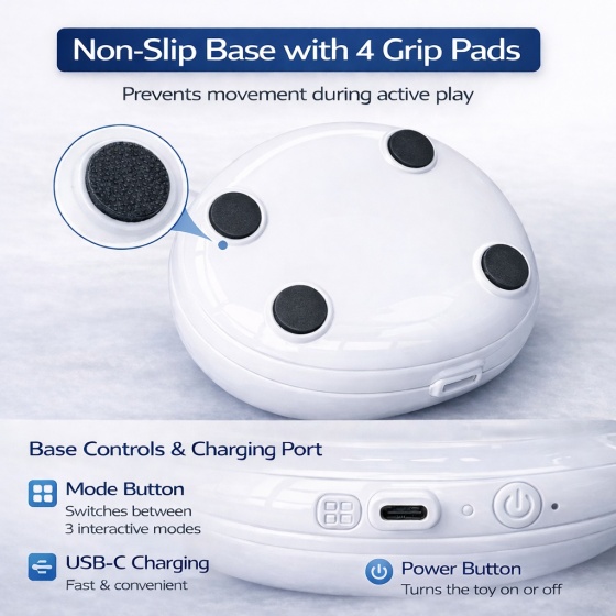 Interactive Cat Toy with Geometric Pattern, Rechargeable 3-in-1 Hide And Seek Cat Toy