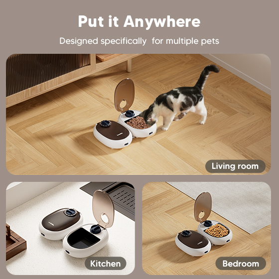 WOpet Automatic Cat Feeder For Wet Food 48-Hour Timer Cat Bowl with Ice Gel Pack FT60W