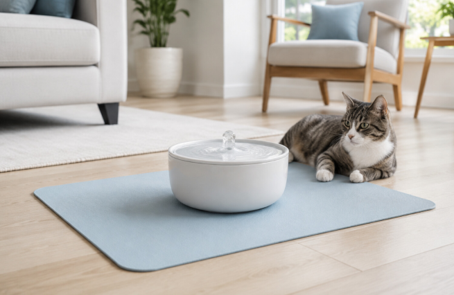 How to Protect the Floor Under a Cat Water Fountain