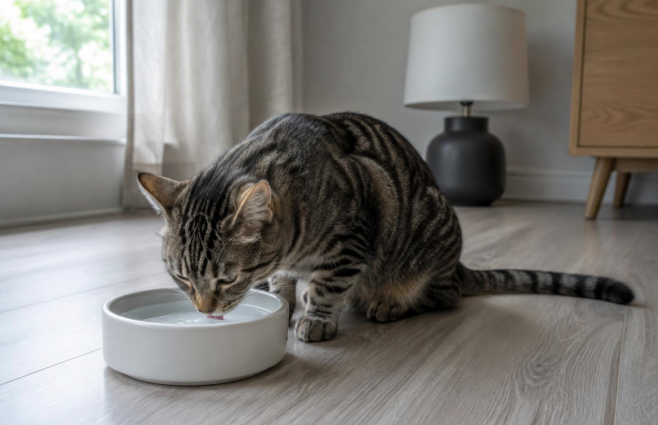 cat water fountain during power outage