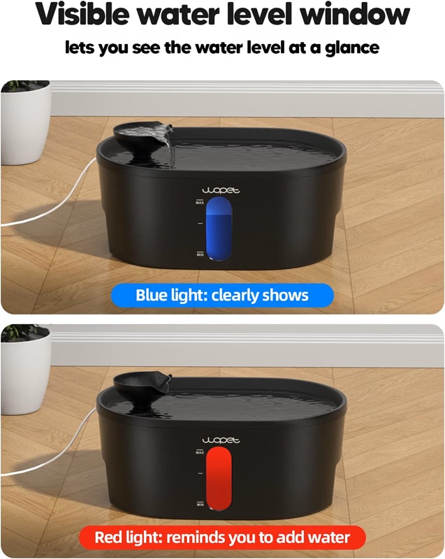 WOPET 8L/2.1Gal Pet Water Fountain For Multiple Cats or Large Dogs A08