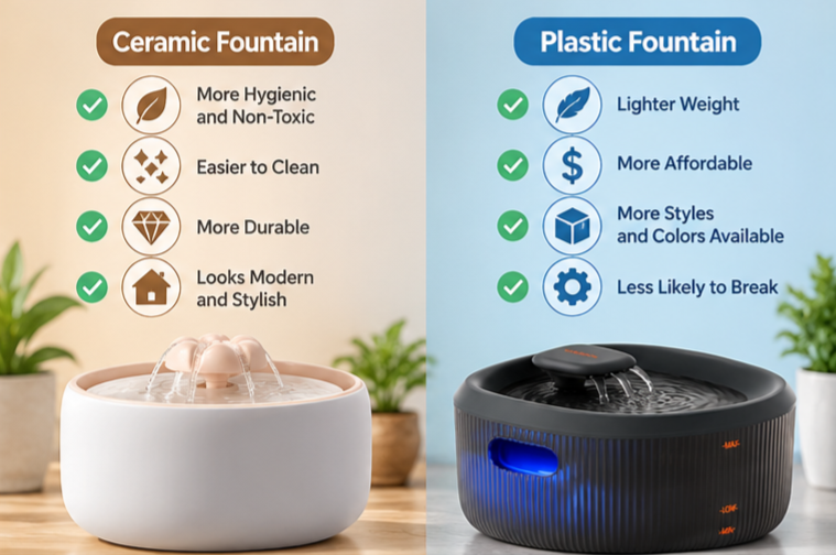 Ceramic vs. Plastic Cat Water Fountain: Pros and Cons