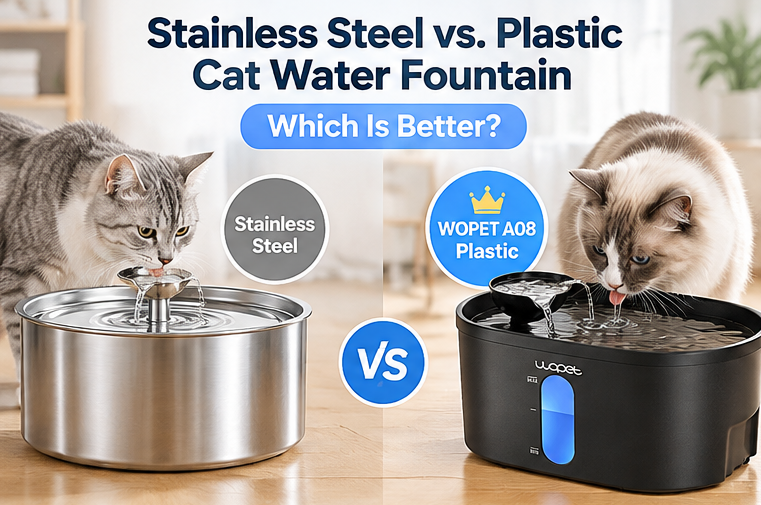 Stainless Steel vs. Plastic Cat Water Fountain