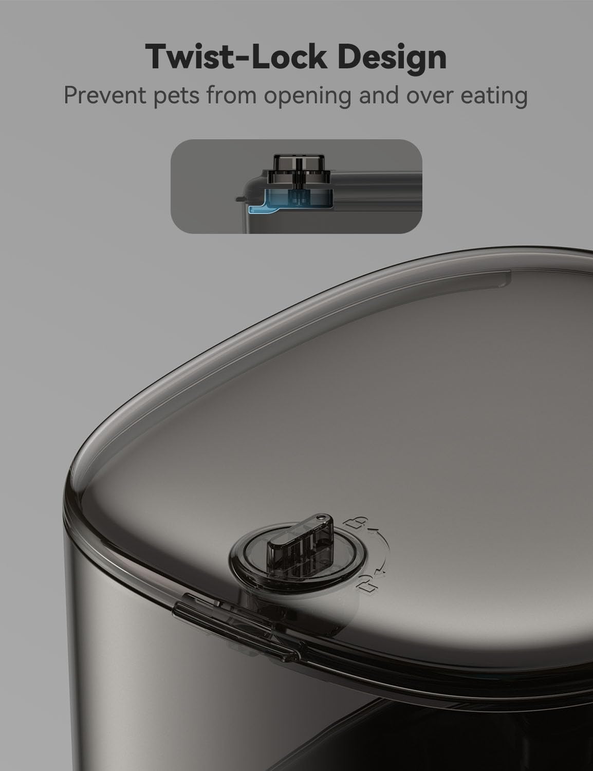 [Black] WOPET F07 Pro 6L Automatic Cat Feeder, Voice Recorder WiFi Remote Control