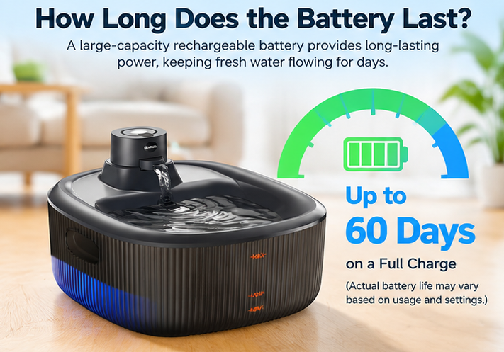 How Long Does a Wireless Cat Water Fountain Battery Last