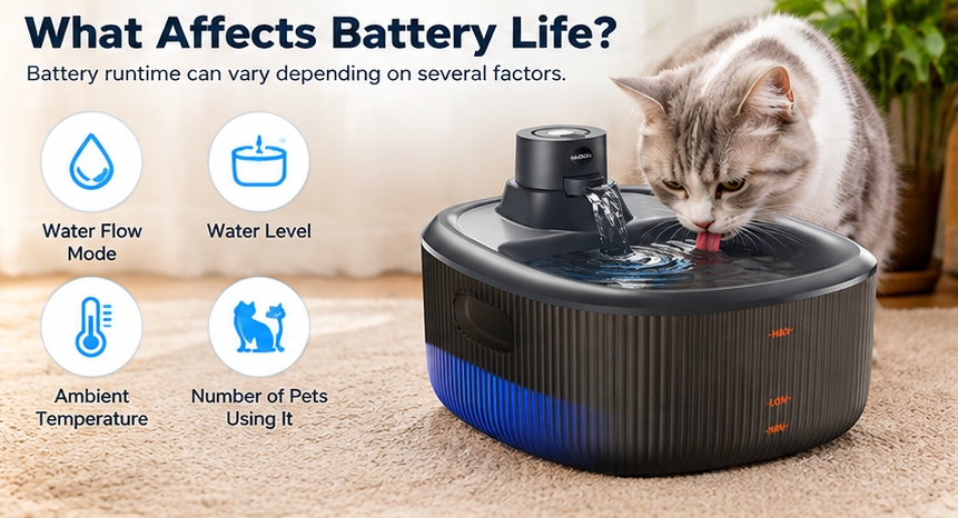 How Long Does a Wireless Cat Water Fountain Battery Last