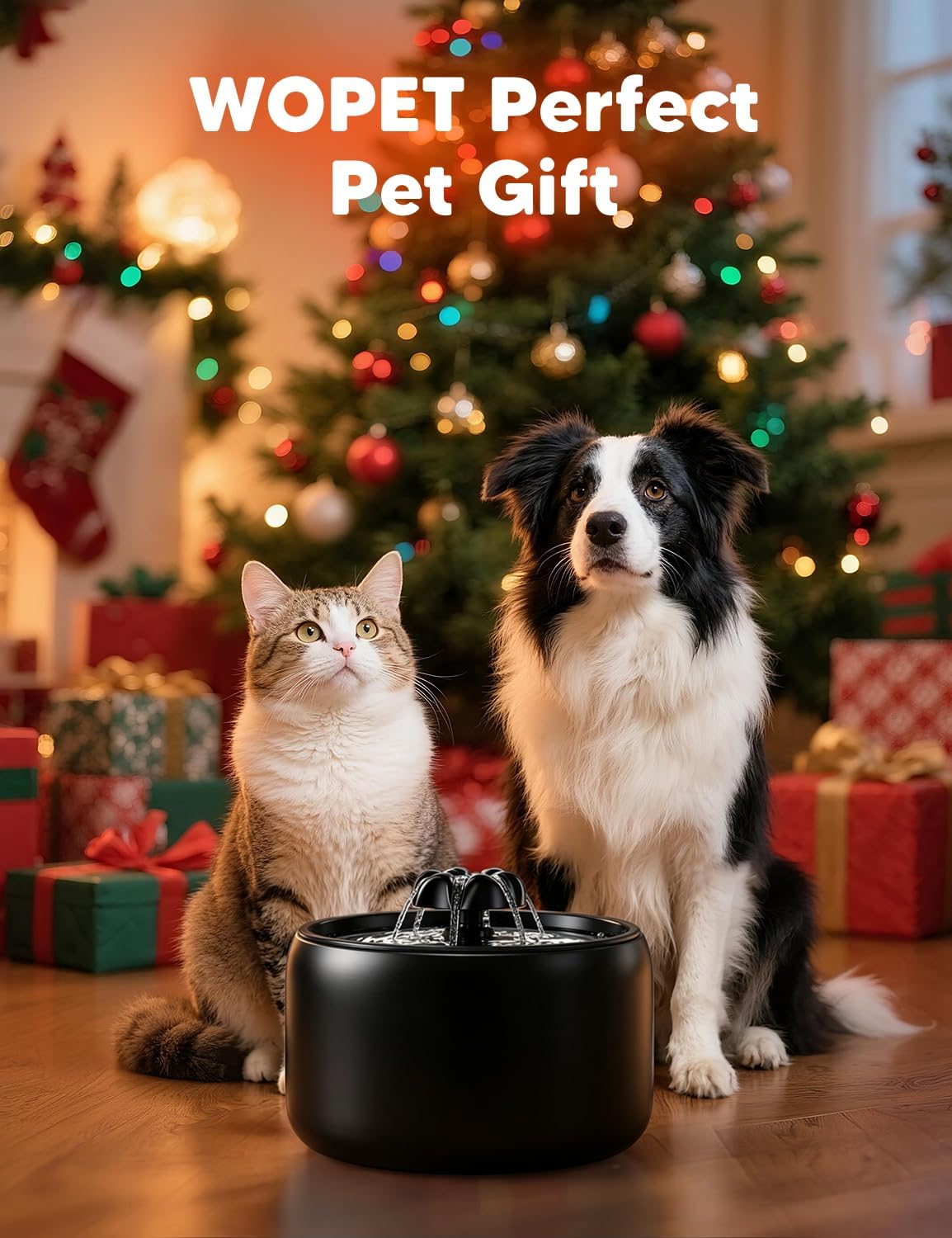 [Black] WOPET W03 LITE 3L Premium Ceramic Pet Water Fountain for Cats or small Dogs